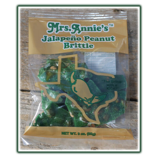 Jalapeño Peanut Brittle 3 oz bag Mrs. Annie's Peanut Patch